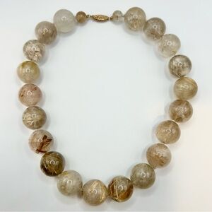 Vintage Rutilated Quartz Necklace with 14K Gold Clasp - Make an offer